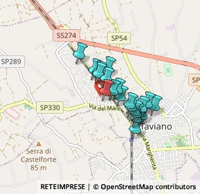 Mappa Via Antonio Meucci, 73057 Taviano LE, Italia (0.642)