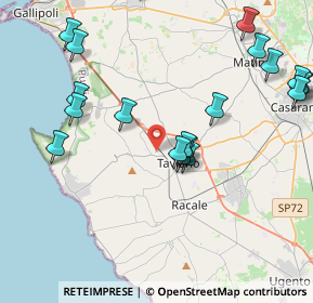 Mappa Via Antonio Meucci, 73057 Taviano LE, Italia (5.1945)