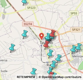 Mappa Via W. Tobagi, 73057 Taviano LE, Italia (2.5725)