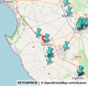 Mappa Via W. Tobagi, 73057 Taviano LE, Italia (6.375)