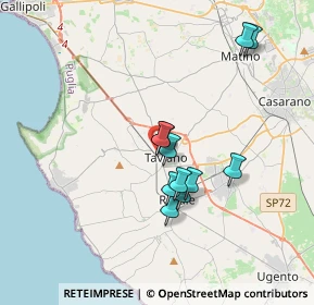 Mappa Via W. Tobagi, 73057 Taviano LE, Italia (3.24273)