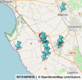 Mappa Via W. Tobagi, 73057 Taviano LE, Italia (3.26818)