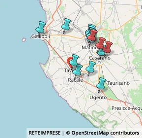 Mappa Via W. Tobagi, 73057 Taviano LE, Italia (6.884)