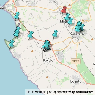 Mappa Via Galileo Ferraris, 73057 Taviano LE, Italia (4.8745)