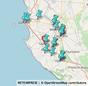 Mappa Via Sant'Agostino, 73057 Taviano LE, Italia (6.98889)