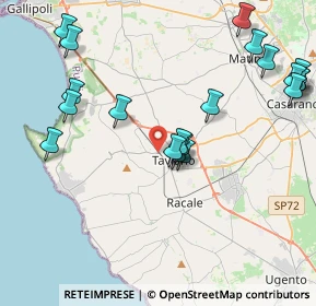 Mappa Via P E M Curie, 73057 Taviano LE, Italia (5.127)