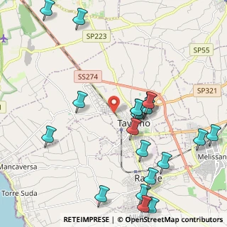 Mappa Via P E M Curie, 73057 Taviano LE, Italia (2.7575)