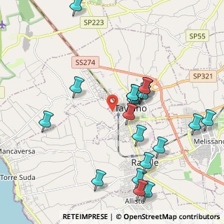 Mappa Via Stephenson, 73057 Taviano LE, Italia (2.5315)