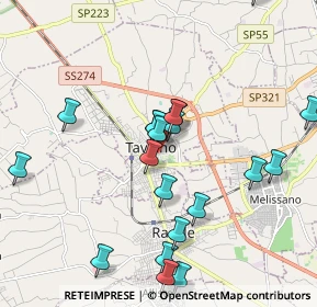 Mappa Via Giordano Bruno, 73057 Taviano LE, Italia (2.236)