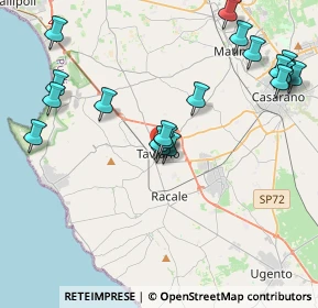 Mappa Via Rodolfo D'Ambrosio, 73057 Taviano LE, Italia (4.958)
