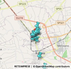 Mappa Via Rodolfo D'Ambrosio, 73057 Taviano LE, Italia (1.16091)