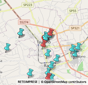 Mappa Via Rodolfo D'Ambrosio, 73057 Taviano LE, Italia (2.119)