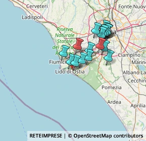 Mappa Via Mar Giallo, 00122 Lido di Ostia RM, Italia (12.83167)