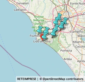 Mappa Lido Centro, 00100 Lido di Ostia RM, Italia (10.90636)