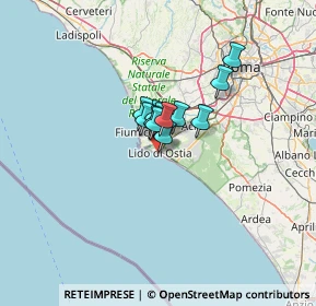Mappa Via Giuliano da Sangallo, 00121 Lido di Ostia RM, Italia (6.57833)