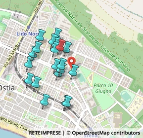 Mappa Piazza Tolosetto Farinati degli Uberti - Box, 00122 Lido di Ostia RM, Italia (0.4415)