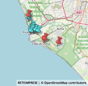 Mappa Piazza Tolosetto Farinati degli Uberti - Box, 00122 Lido di Ostia RM, Italia (5.95167)