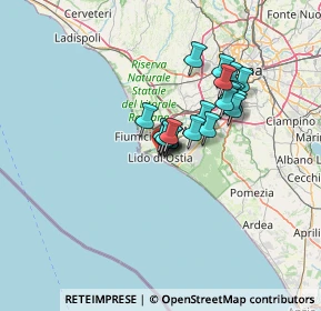 Mappa 00100 Lido di Ostia RM, Italia (9.8545)