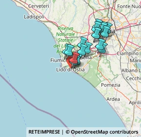 Mappa 00100 Lido di Ostia RM, Italia (11.99222)