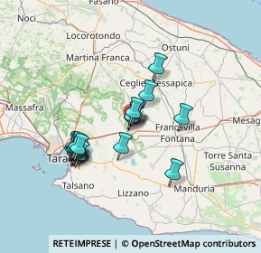 Mappa Via Fosse Ardeatine, 74023 Grottaglie TA, Italia (12.9235)