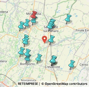 Mappa Via Bottegone per Modena, 41031 Bomporto MO, Italia (7.87211)