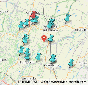 Mappa Via Bottegone per Modena, 41031 Bomporto MO, Italia (7.8305)