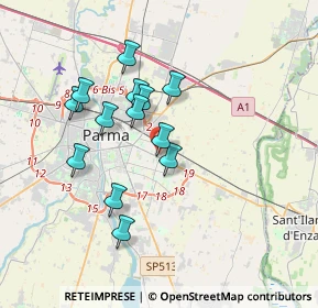 Mappa Via Passo del Bratello, 43123 Parma PR, Italia (3.08385)