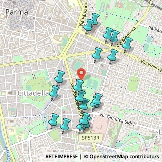 Mappa Via Renzo Pezzani, 43123 Parma PR, Italia (0.526)