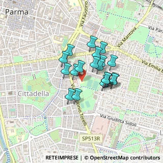 Mappa Via Renzo Pezzani, 43123 Parma PR, Italia (0.302)