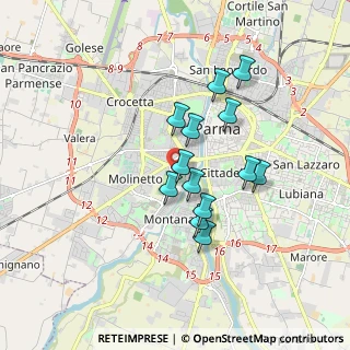 Mappa Viale della Villetta, 43125 Parma PR, Italia (1.42769)