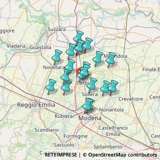 Mappa Via Giuseppe Donati, 41012 Carpi MO, Italia (9.9585)