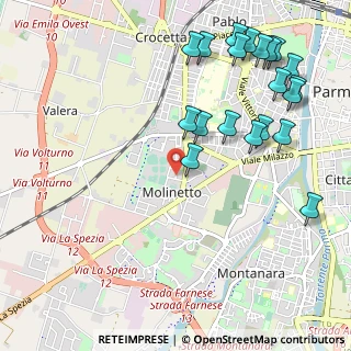 Mappa Via Confalonieri, 43125 Parma PR, Italia (1.287)