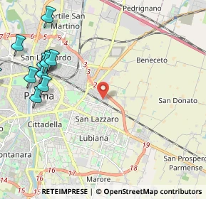 Mappa Via Londra, 43123 Parma PR, Italia (2.88636)