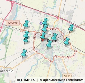 Mappa Via Monsignore Evasio Colli, 43126 Parma PR, Italia (2.99818)