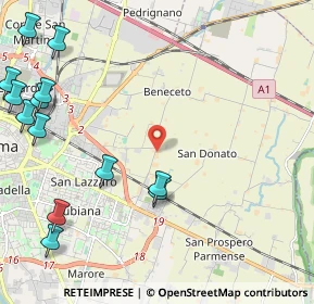 Mappa Strada Beneceto, 43122 Parma PR, Italia (3.07077)
