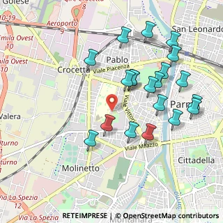 Mappa Via Rusino, 43125 Parma PR, Italia (1.0215)