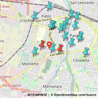 Mappa Via Francesco Nullo, 43125 Parma PR, Italia (1.0495)