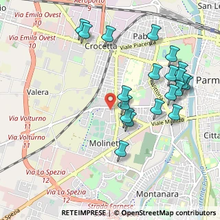 Mappa Via Francesco Zanetti, 43125 Parma PR, Italia (1.0955)