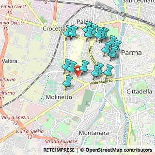 Mappa Via Aristo e Giuseppe Isola, 43125 Parma PR, Italia (0.859)