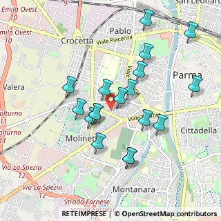 Mappa Via Aristo e Giuseppe Isola, 43125 Parma PR, Italia (0.89111)