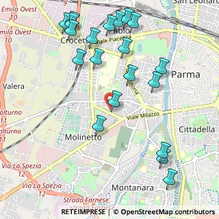 Mappa Via Aristo e Giuseppe Isola, 43125 Parma PR, Italia (1.2605)