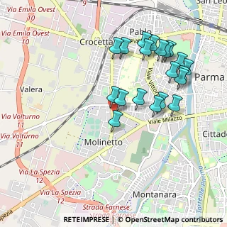 Mappa Largo Luigi Mercantini, 43125 Parma PR, Italia (1.0065)