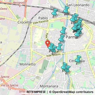 Mappa Via A. Mario, 43125 Parma PR, Italia (1.2315)
