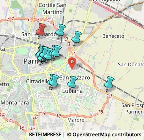 Mappa Via Scarabelli Zunti, 43122 Parma PR, Italia (1.65438)