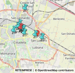 Mappa Via Scarabelli Zunti, 43122 Parma PR, Italia (1.84467)