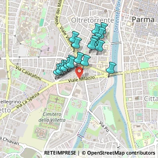 Mappa Viale Milazzo, 43125 Parma PR, Italia (0.339)
