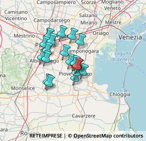 Mappa Via Santini, 35028 Piove di sacco PD, Italia (9.5925)