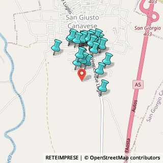 Mappa Via Carlo Emanuele Filiberto, 10090 San Giusto Canavese TO, Italia (0.38214)