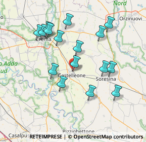 Mappa Via Stazione, 26012 Castelleone CR, Italia (7.3425)