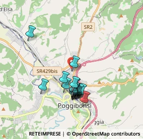 Mappa Via Tevere, 53036 Poggibonsi SI, Italia (1.60737)